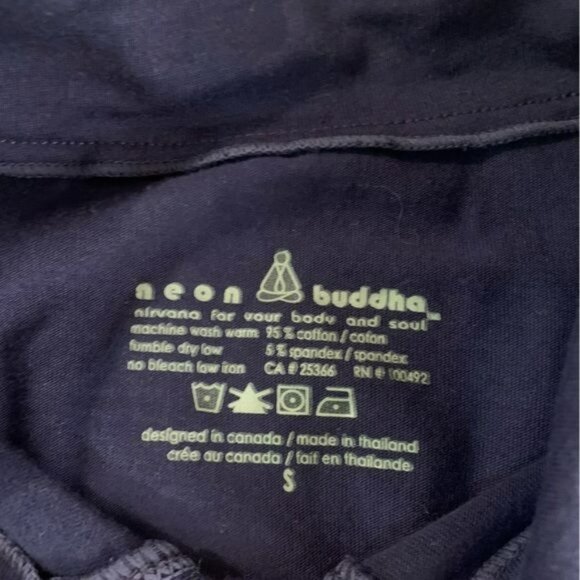 Neon Buddha purple asymmetrical button down long sleeve tunic top -S - Picture 4 of 10